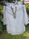 Silver-Embellished Festive Kurti with Jacquard Trousers (2-Piece Set)