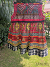 Multi-Pattern Ethnic Print Flared Frock