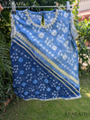 Blue Bandhani-Style Kurti with White Trousers (2-Piece Set)
