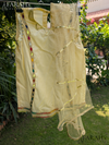 Buttercup Yellow Angrakha Kurti with Flared Gharara & Dupatta (3-Piece Set)