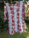 Vintage Rose Floral Kurti with White Lace Inserts