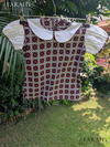 Orange Polka-Dot Kurti with Green Trousers (2-Piece Set)