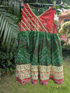 Emerald Green & Crimson Chunri Angrakha-Style Frock